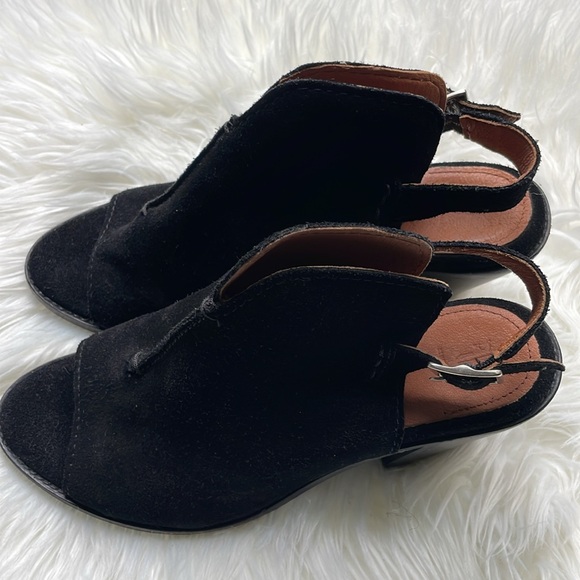 Frye COURTNEY Slingback Mule Peep-Toe Black Suede. Size. 10. Used excellent. - Picture 8 of 10